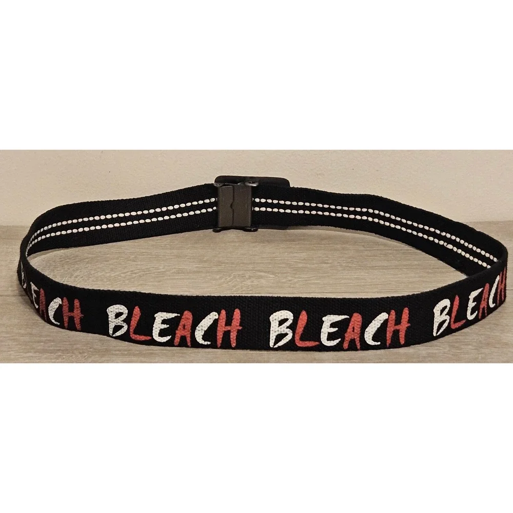 Vintage 2005 Anime Bleach Black Canvas Belt Made in Japan Bandai Measures 40x1.5